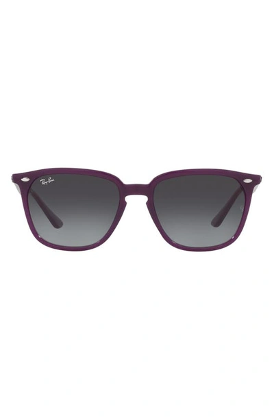 Ray Ban 55mm Gradient Square Sunglasses In Opal Violet/ Gradient Grey