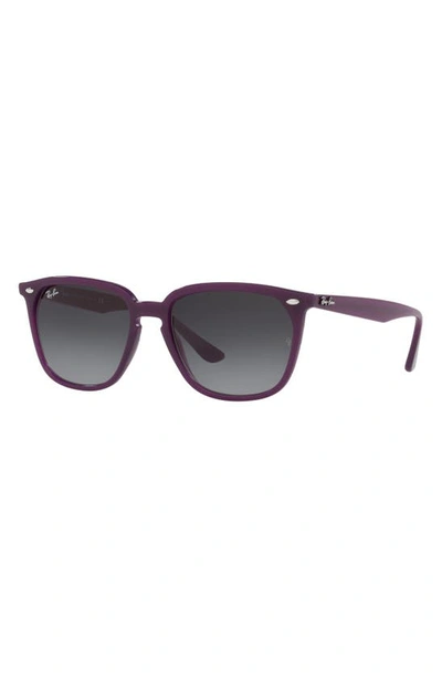 Ray Ban 55mm Gradient Square Sunglasses In Opal Violet/ Gradient Grey