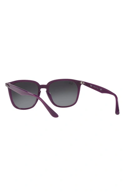 Ray Ban 55mm Gradient Square Sunglasses In Opal Violet/ Gradient Grey