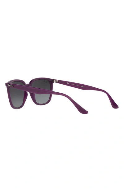 Ray Ban 55mm Gradient Square Sunglasses In Opal Violet/ Gradient Grey