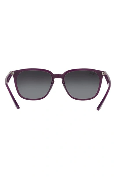 Ray Ban 55mm Gradient Square Sunglasses In Opal Violet/ Gradient Grey