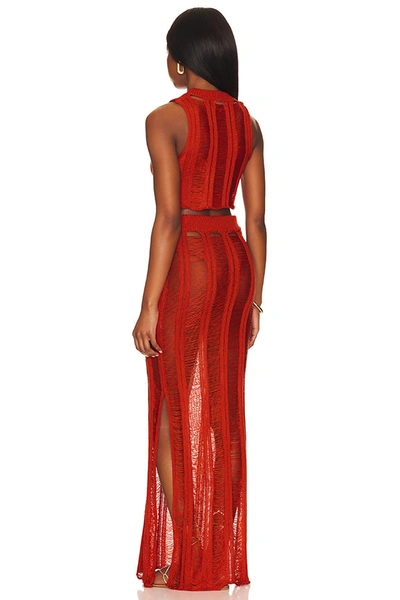 Superdown Tayla Maxi Skirt Set In Burnt Orange