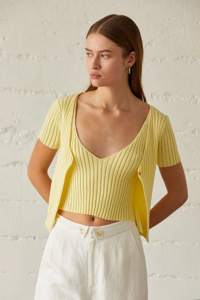 Shop Crescent Bella Knit Top In Yellow