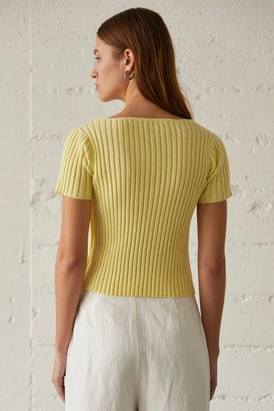 Shop Crescent Bella Knit Top In Yellow