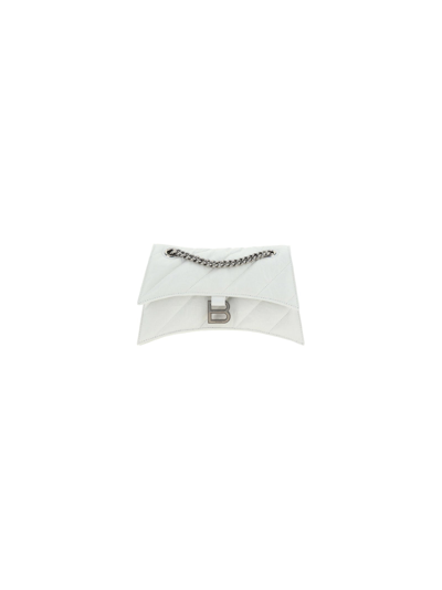 Shop Balenciaga Crush Chain Shoulder Bag In Optic White