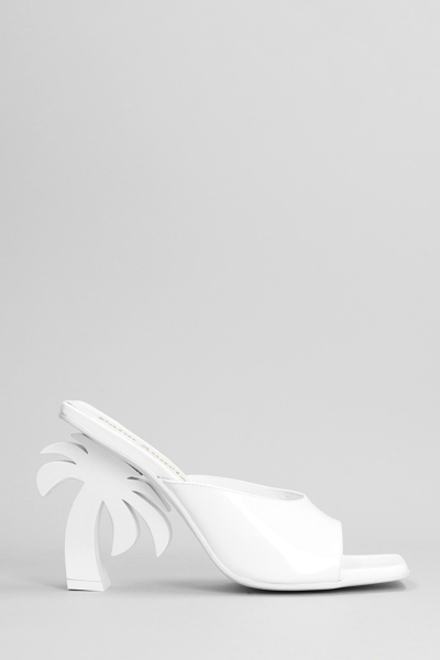 Shop Palm Angels Sandals In White Leather
