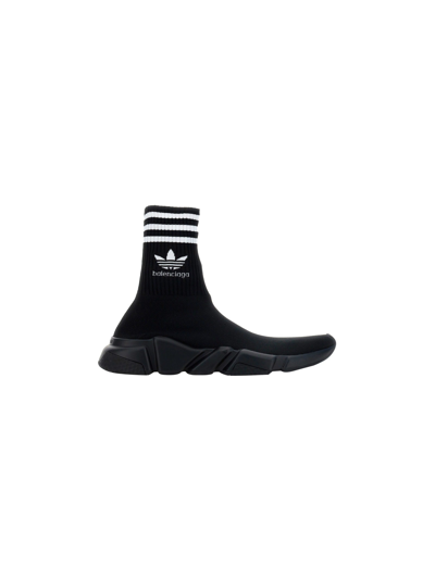 Shop Balenciaga Speed Sneakers  X Adidas In Black/black/wht Logo