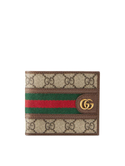 Shop Gucci Ophidia Gg Coin Wallet In Nude & Neutrals