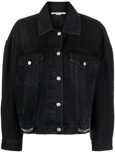 Shop Stella Mccartney Button-up Denim Jacket In Black