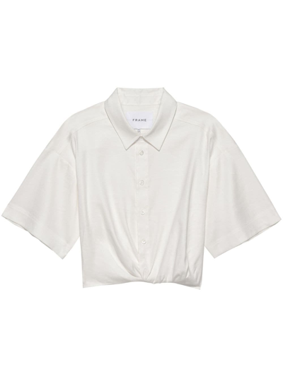 Shop Frame Twist-detail Cropped Shirt In White