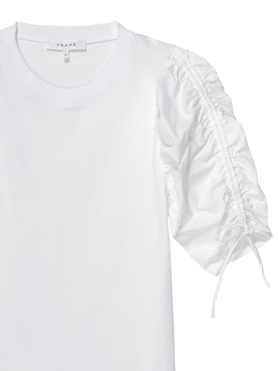 Shop Frame Ruched Organic-cotton T-shirt In White