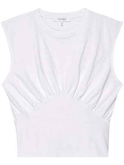 Shop Frame Empire Organic-cotton Knitted Top In White