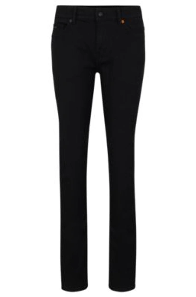 Shop Hugo Boss Slim-fit Jeans In Black Comfort-stretch Denim