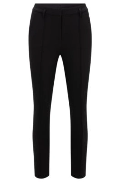 Shop Hugo Boss Slim-fit Trousers In Super-stretch Jersey In Black