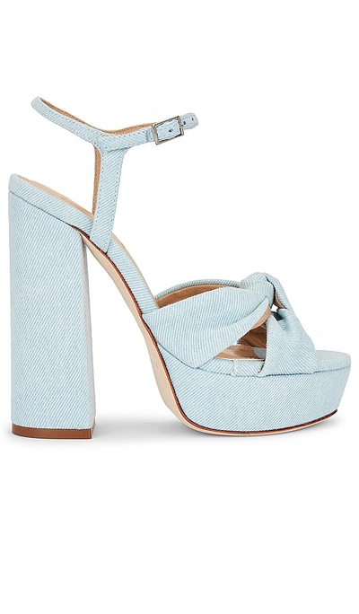 Black Suede Studio Abby Platform Sandal In Baby Blue