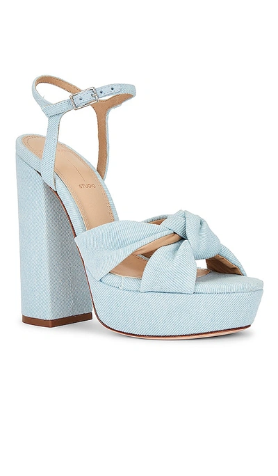 Black Suede Studio Abby Platform Sandal In Baby Blue