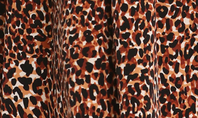 Shop London Times Leopard Print Elbow Sleeve Fit & Flare Dress In Tan Multi