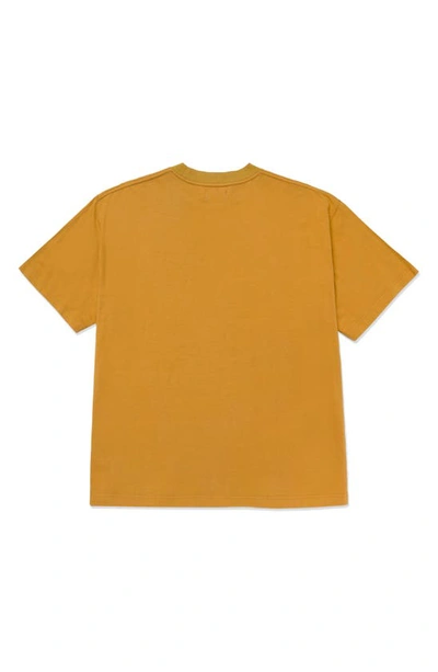 Shop Honor The Gift Leaf Cotton Graphic T-shirt In Mustard