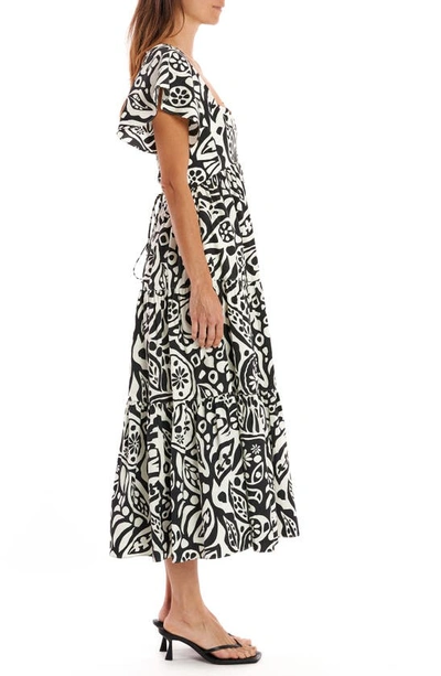 Shop La Ligne Tanya Cotton Poplin Dress In Black/ White