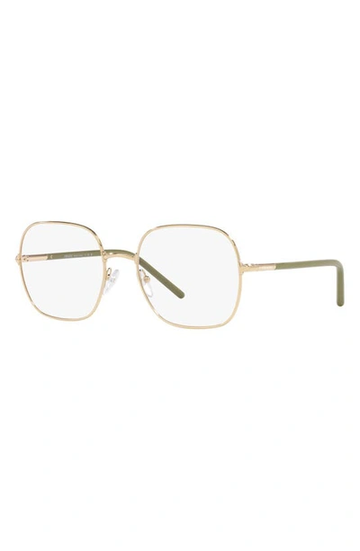 Prada 54mm Rectangle Optical Glasses In Pale Gold