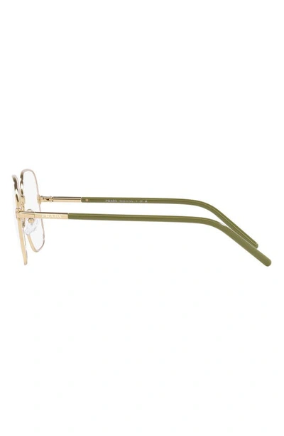 Prada 54mm Rectangle Optical Glasses In Pale Gold