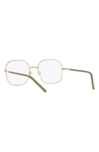Prada 54mm Rectangle Optical Glasses In Pale Gold