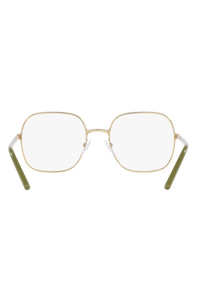 Prada 54mm Rectangle Optical Glasses In Pale Gold