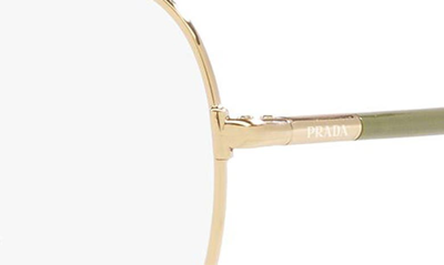 Prada 54mm Rectangle Optical Glasses In Pale Gold