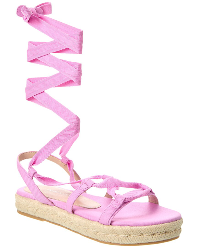 Shop Stuart Weitzman Altdup Canvas Espadrille Sandal In Pink