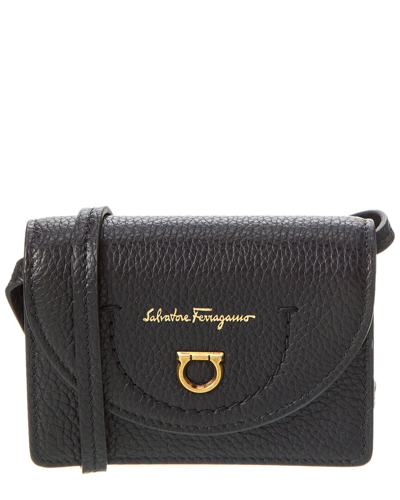 Shop Ferragamo Travel Leather Card Case In Black