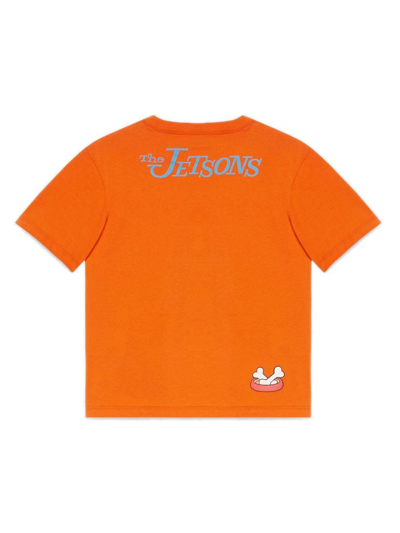 Shop Gucci Cartoon-print Cotton T-shirt In Orange