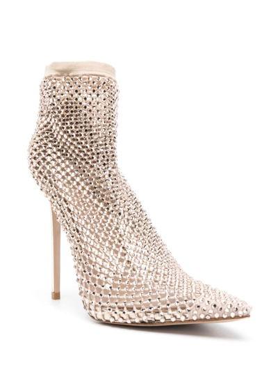 Shop Le Silla Gilda 120mm Crystal-embellished Pumps In Neutrals