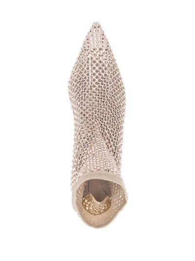 Shop Le Silla Gilda 120mm Crystal-embellished Pumps In Neutrals