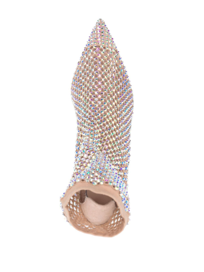 Shop Le Silla Gilda 125mm Crystal-embellished Pumps In Neutrals