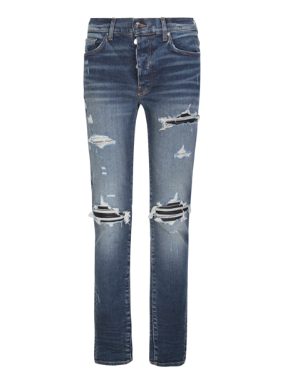 Shop Amiri Skinny Blue Jeans