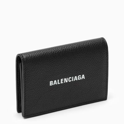 Shop Balenciaga Black Grained Leather Card Case