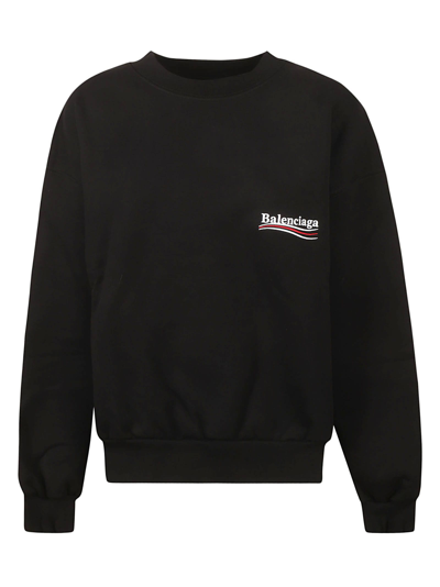 Shop Balenciaga Regular Logo Sweatshirt In Black/white