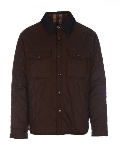 Shop Burberry Reverse Collam Jacket In Dark Truffle Brown