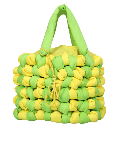 Shop Jw Anderson J.w. Anderson Large Knotted Lime Green/yellow Bag