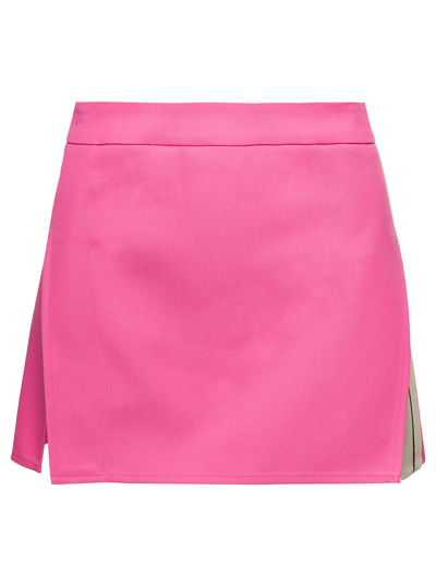 Shop Palm Angels Suit Mini Track Skirt In Fuchsia