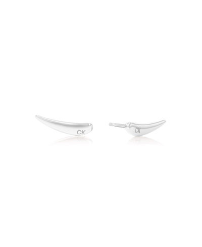 Shop Calvin Klein Ear Crawler Earring In Silver Tone