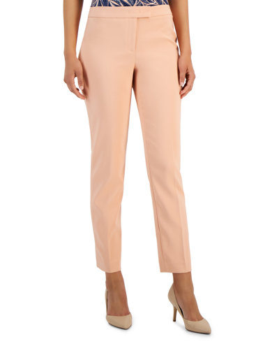 Shop Anne Klein Women's Mid-rise Fly-front Bowie Pants In Warm Sand