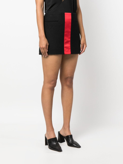 Shop Ferragamo Contrasting-stripe Detail Mini Skirt In Black