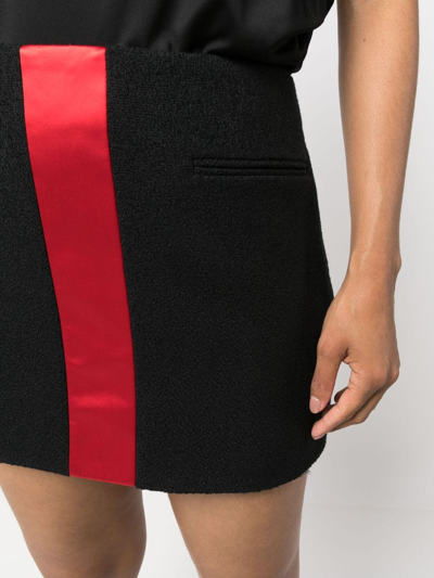 Shop Ferragamo Contrasting-stripe Detail Mini Skirt In Black