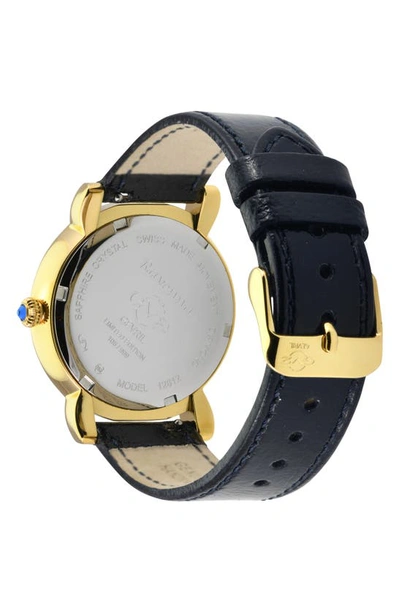 Gv2 Ravenna Swiss Diamond Leather Strap Watch, 37mm In Black