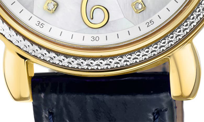 Gv2 Ravenna Swiss Diamond Leather Strap Watch, 37mm In Black