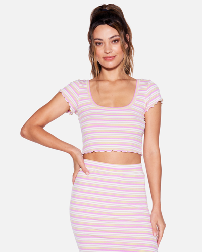 Shop Inmocean Women's Dakota Crop Top T-shirt Short In Summer Stripe