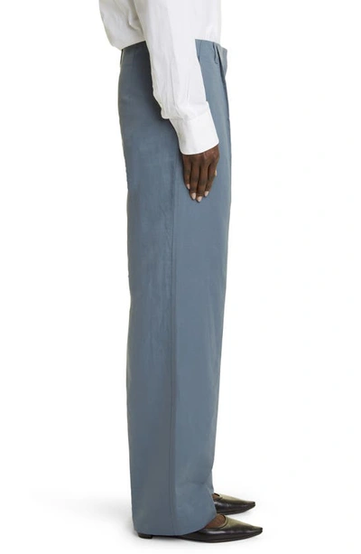 Shop The Row Tamarindo Pleated Straight Leg Trousers In Anchor