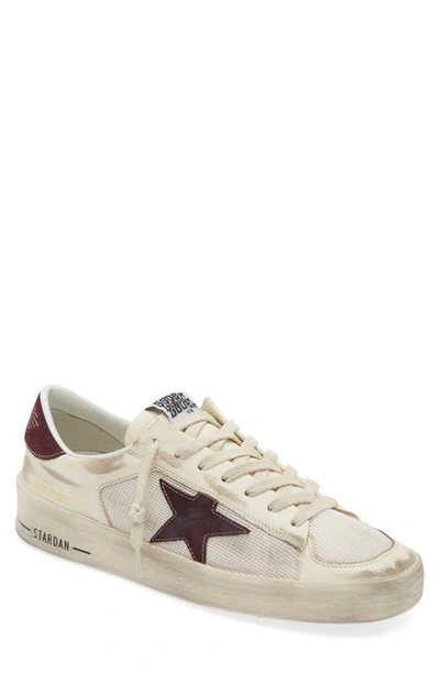 Shop Golden Goose Stardan Sneaker In White/ White Ecru/ Wine