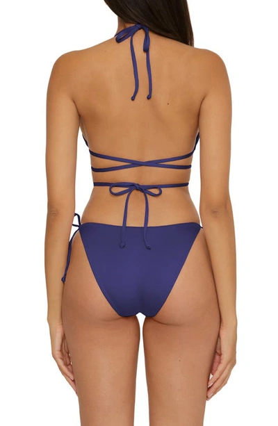 Shop Becca Color Code Side Tie Bikini Bottoms In Navy